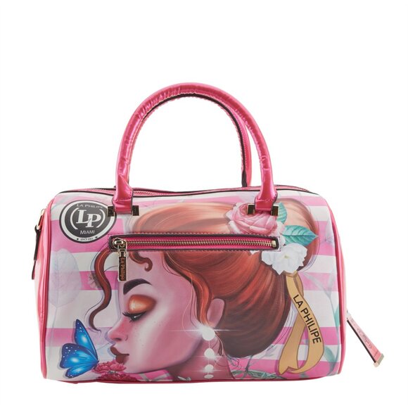 La Philipe Handbag "Pink In Beauty" 100% Vegan Leather, Hand Designed - Picture 2 of 5